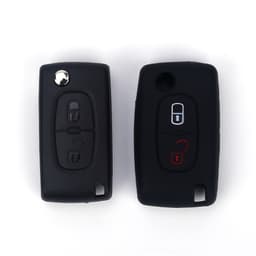 Silikone bilnøgleetui til Peugeot 307 - 2 knapper Sort