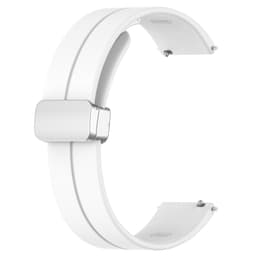 Ensfarget sammenleggbar spenne Armbåndsklokkerem for Samsung Galaxy Watch 20 mm Hvit