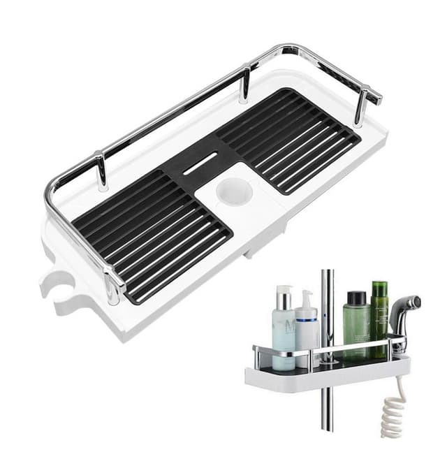 Brusehylde ABS 32x12 cm Sort/Hvid