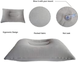 Puhallettava pehmo/PVC-tyyny - harmaa