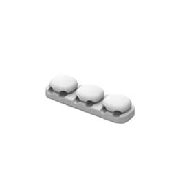 Selvklæbende kabelholder, kabelclips med 6 slidser Hvid