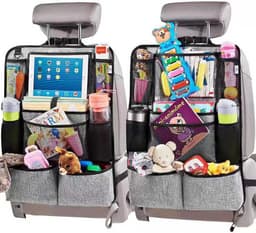 Oxford Stoff Bil Baksete Organizer Kick Mats Protector Car Storage Organizer Grå