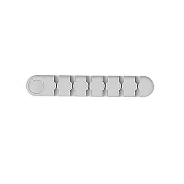 Selvklæbende kabelholder, kabelclips med 6 slidser Hvid