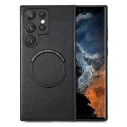 Magnetiskt telefonfodral i skinnimitation för Samsung Svart Samsung Ga