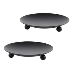 2-pack julljusstake med aromaterapibasbricka Svart