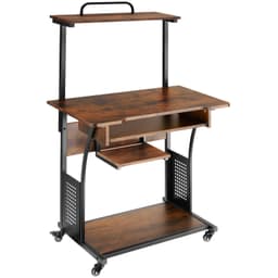 tectake Skrivbord Fife 80x65,5x130,5cm - Industriellt mörkt trä, rustikt