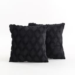Mykt dekorativt putetrekk for stue, sofa 2-pak Sort L