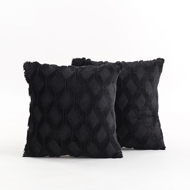 Mjukt dekorativt kuddfodral för vardagsrum, soffa 2-pack Svart M