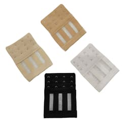 BH Förlängningsrem - 4 pack vit+svart+ljus hudfärg+mörk hudfärg