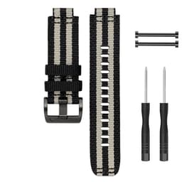 Nylon kellon hihna soljella Garminille Musta + harmaa
