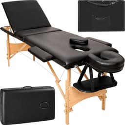 tectake 3-zons massagebänk, stoppning + väska - svart