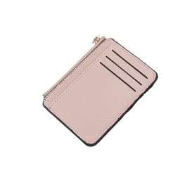 Minimalistisk Lommebok Slim Lommebok med Zip Kredittkortholder Lommebok Rosa