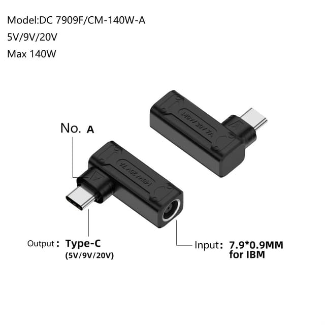 DC 7,9x0,9 hona till USB - C hane 140W Omvandlare Adapter - Elgiganten