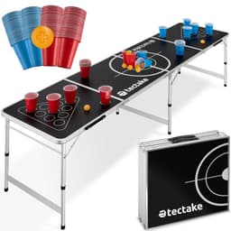 tectake Beer pong bord Brew Battle 240 x 60 x 70 cm Sort
