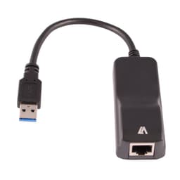 V7 CBLUSB3RJ-1E, 1x USB 3.0, 1x RJ45, Svart