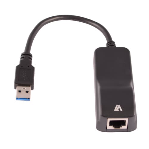 V7 CBLUSB3RJ-1E, 1x USB 3.0, 1x RJ45, Svart