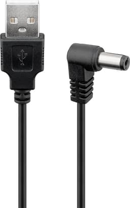 USB till DC-kabel 5 V/1 A, 1,5 m, svart