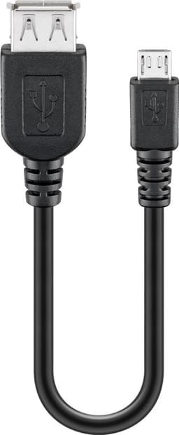 USB-A till Micro-B adapter, 0,2 m, svart