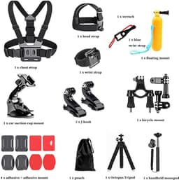 20-in-1 tarvikkeet GoPro Hero 8/9, DJI:lle Musta