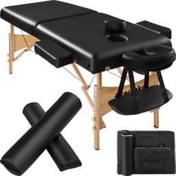 Massagebriks med 2 zoner, 7,5cm polstring + ruller - sort