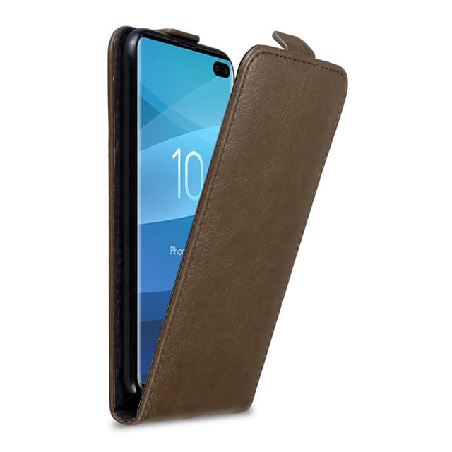 Samsung Galaxy S10 PLUS Flipfodral Skal (Brun)