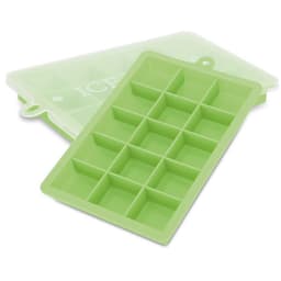 2x Isterningformar Iskubs låda Iskubbrickor Set (Grön)