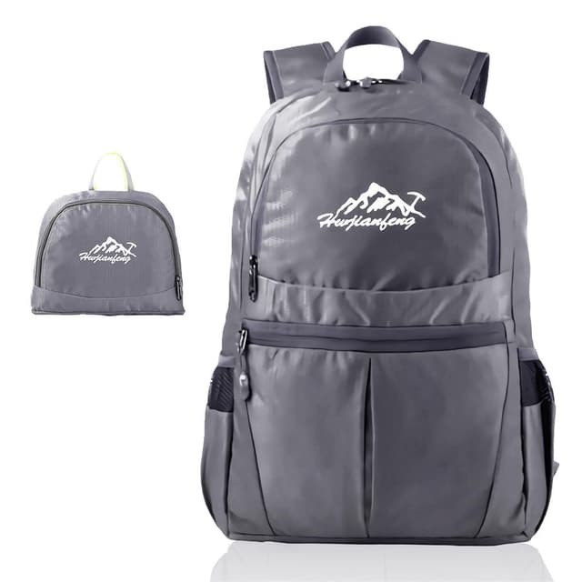 Sammenleggbar ryggsekk 36L unisex vanntett (grå)