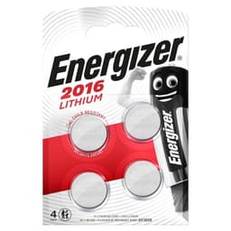 Energizer Lithium knapcellebatteri CR2016 | 3.2 V DC | 90 mAh | 4-Blister | Sølv