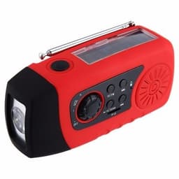 Vevradio Nødradio med LED-Lampa, Solceller och inbyggd 2000mAh Powerbank