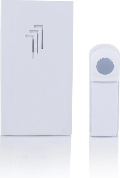 Byron DB411E Trådlös dörrklocka + Plug-In mottagare, 50 m räckvidd, Vit