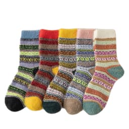 5 par pustende sokker i fine farger og mønstre