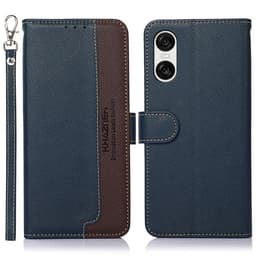 KHAZNEH Sony Xperia 10 VI Plånboksfodral Blå/Brun