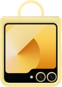 Samsung Galaxy Z Flip6 silikonisuojakuori renkaalla (keltainen)