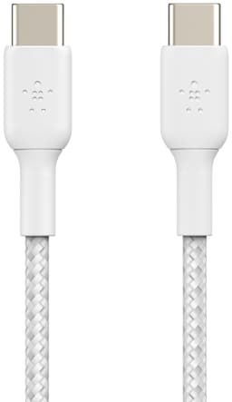 Belkin BoostCharge USB-C til USB-C flettet kabel 15 cm (hvid)