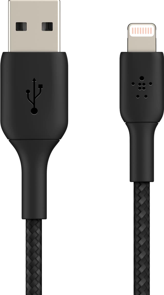 Belkin USB-A to Lightning Braided, Black (0.15m)