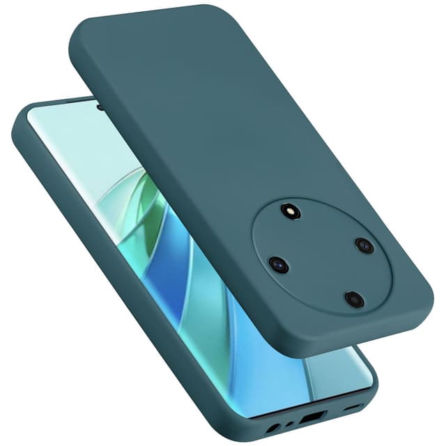 HAOYE Cover per Honor Magic 5 Lite 5G (Magic5 Lite) / X9a, Custodia in Vetro di Marmo, Vetro Temperato Antigraffio Back Cover + Bordo in Silicone Morbido TPU Protettiva Case(4