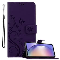Samsung Galaxy A54 5G lommebokdeksel Blomster (Lilla)