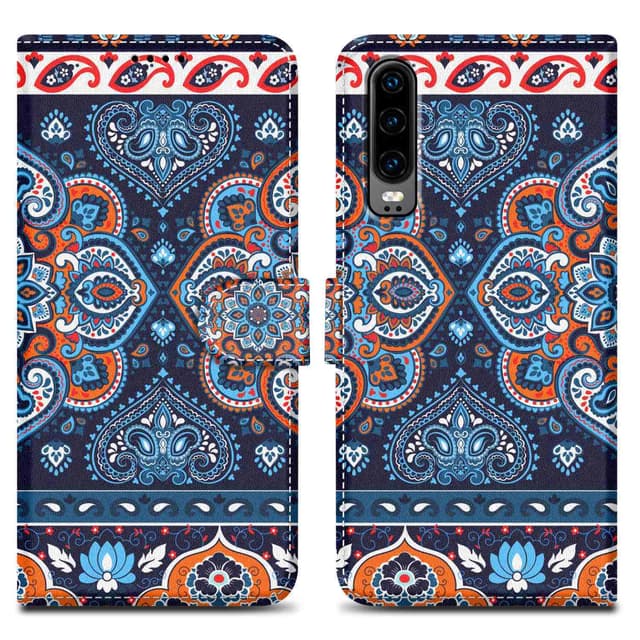 Huawei P30 Suojakuori Lompakkokotelo (Sininen)