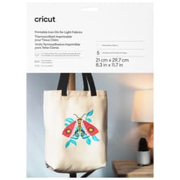 Cricut Printable Iron-On för ljust tyg A4-ark 5-pack (vit)