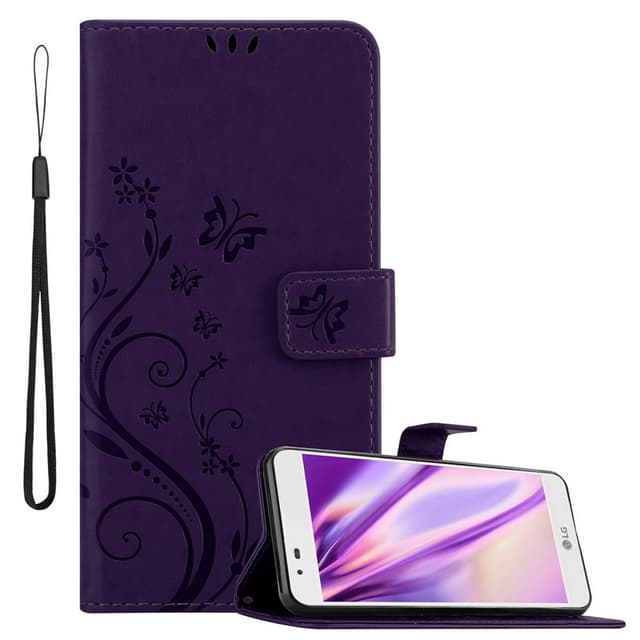 LG K7 2016 lommebokdeksel Blomster deksel (lilla)