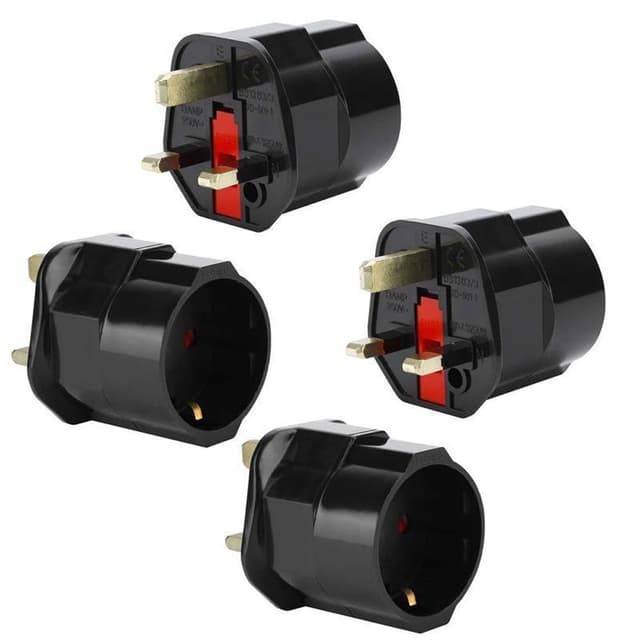 4x Stikkontaktadapter Rejsekonverter (britisk type g