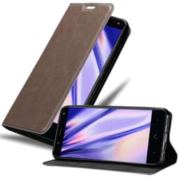 Skal BQ Aquaris V / VS Plånboksfodral (Brun)