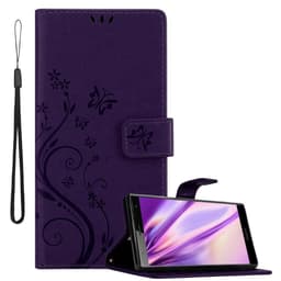Sony Xperia XZ2 lommebokdeksel Blomster deksel (lilla)