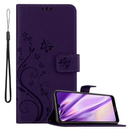 Huawei Y6 2019 lommebokdeksel Blomster deksel (lilla)