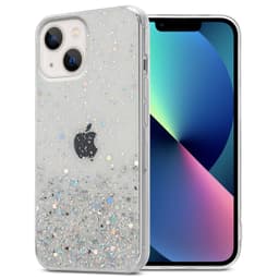 iPhone 14 Silikondeksel Glitter (gjennomsiktig)