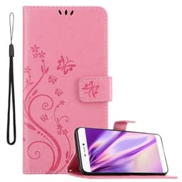 Huawei P8 lommebokdeksel Blomster deksel (rosa)