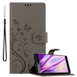 Sony Xperia XZ2 lommebokdeksel Blomster deksel (grå)