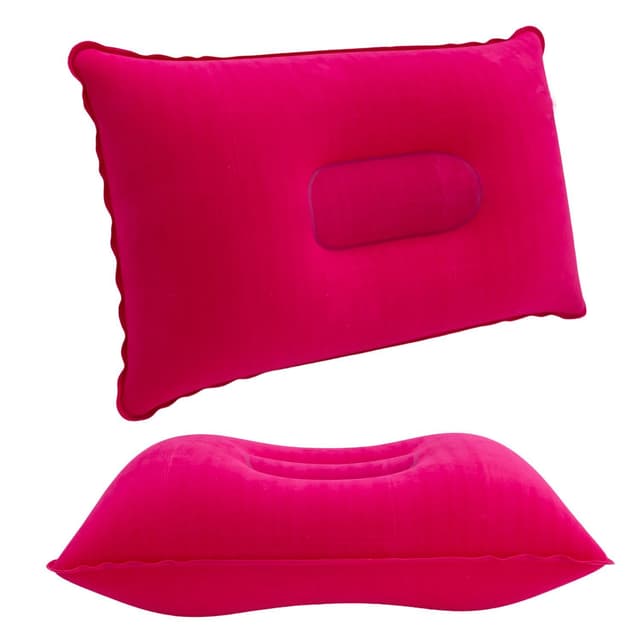Pute for nakken ergonomisk oppblåsbar pute (rosa)
