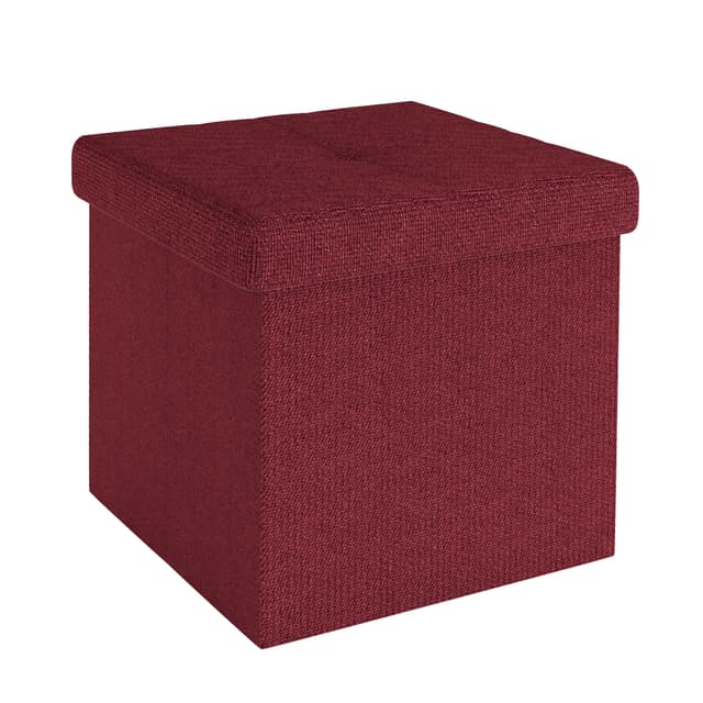 Hopfällbar Sittpall 30x30x30 cm Fotstöd (röd)