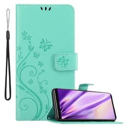 Sony Xperia 5 lommebokdeksel Blomster deksel (turkis)